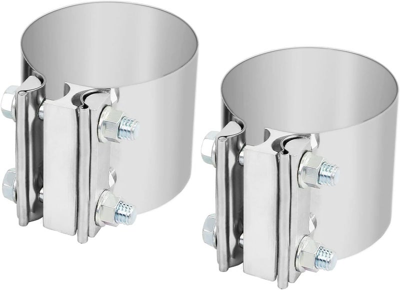 DOCAS 2pcs 5 Inch 5" 5.0 Butt Joint Exhaust Band Clamp Sleeve Stainless Steel 304 - Image 1